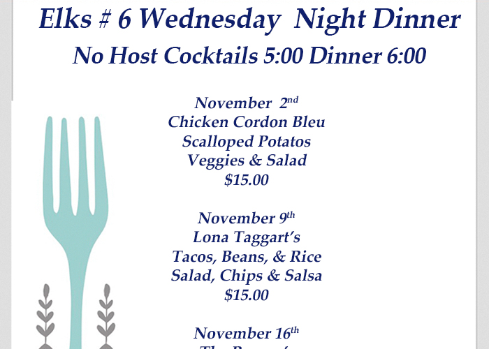 November Wednesday Night Dinner